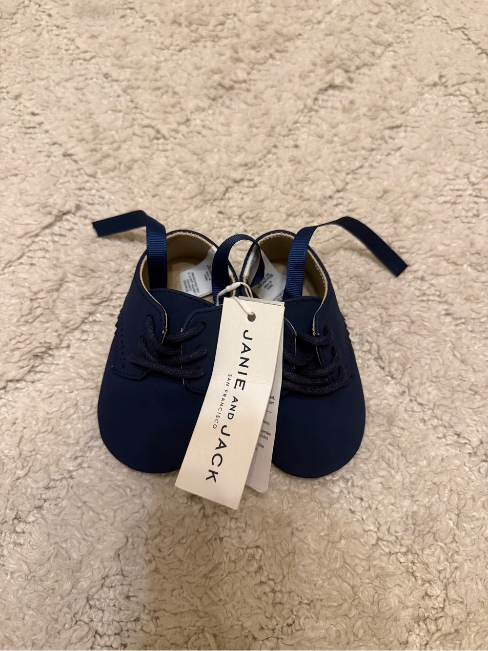 Janie and Jack Navy Baby Oxford Shoes